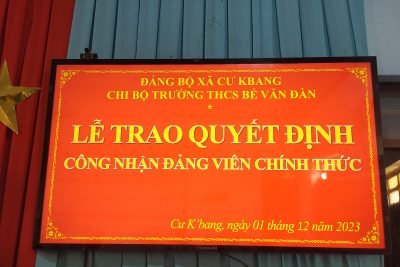 Tổ chức chuyển Đảng chính thức cho Đảng viên dự bị